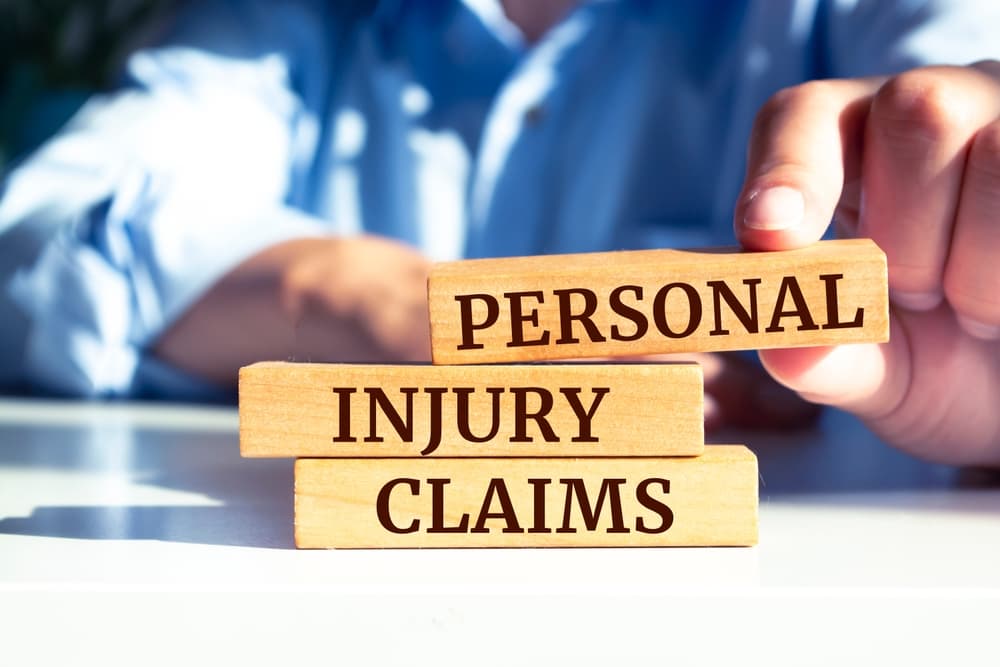 Wooden blocks with words 'Personal injury claims