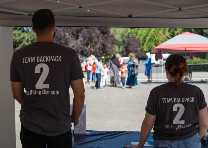 Backpack Giveaway Event - Khan Injury Law khan injury law backpack event